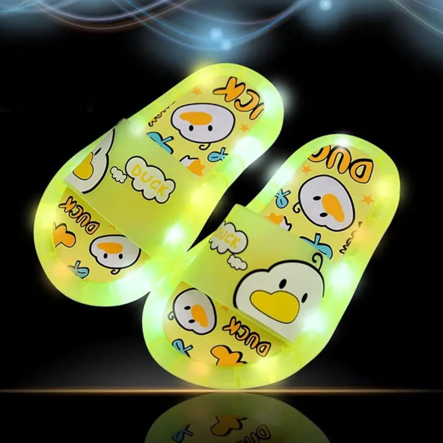 Baby Cute Animal Light Up Slides for Toddler Kids Luminous Bathroom Shower Slides Boys Girls Quick Drying Slippers
