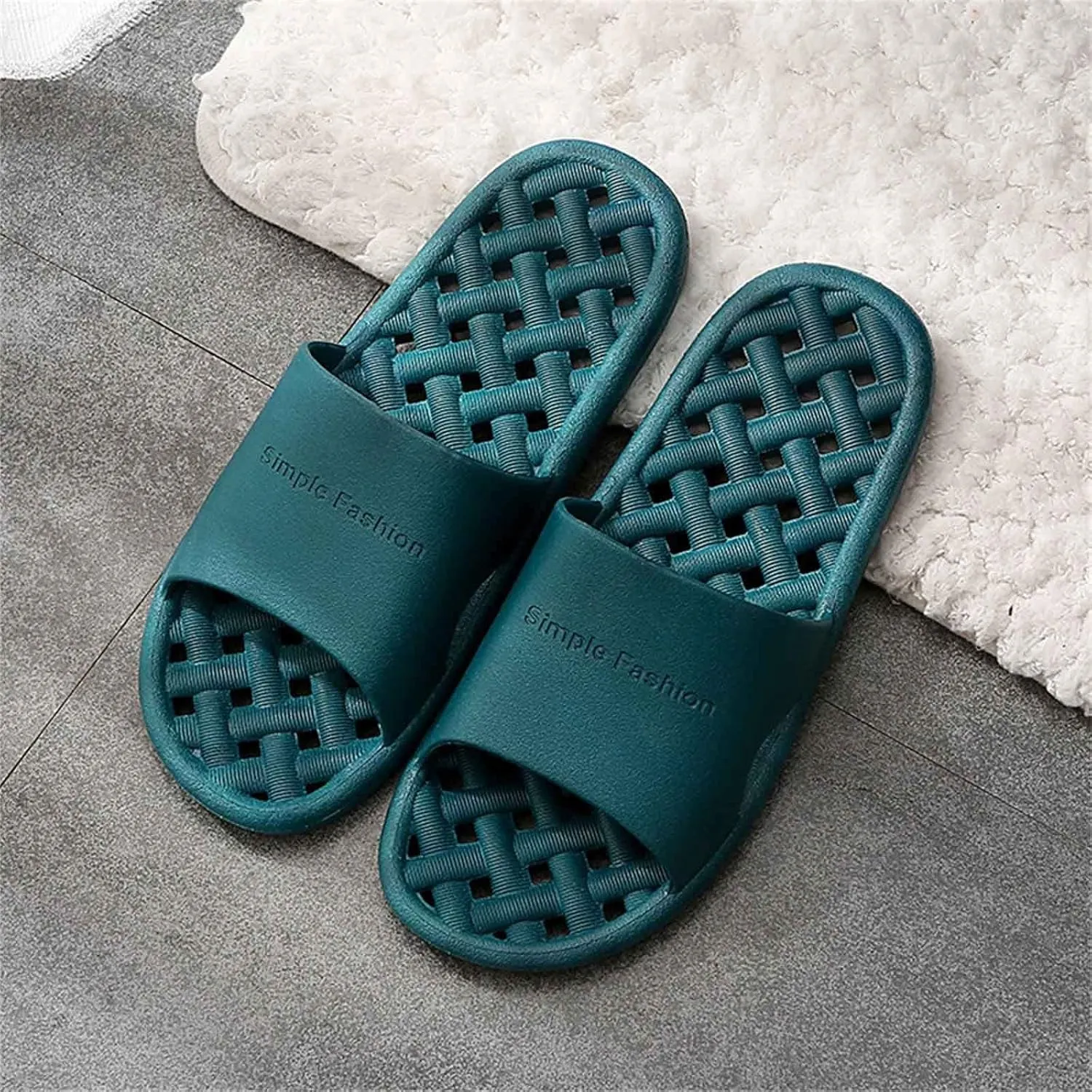 Bathroom Slippers Men Shower Slides for Women Bedroom Pool with Drainage Hole Comfortable Quick Drying