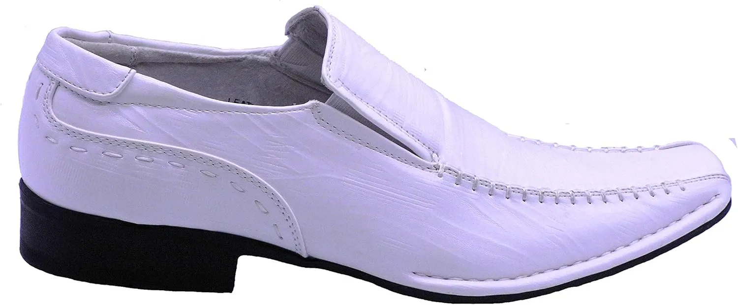 Blancho Men Classical Style Slip-On Loafer White