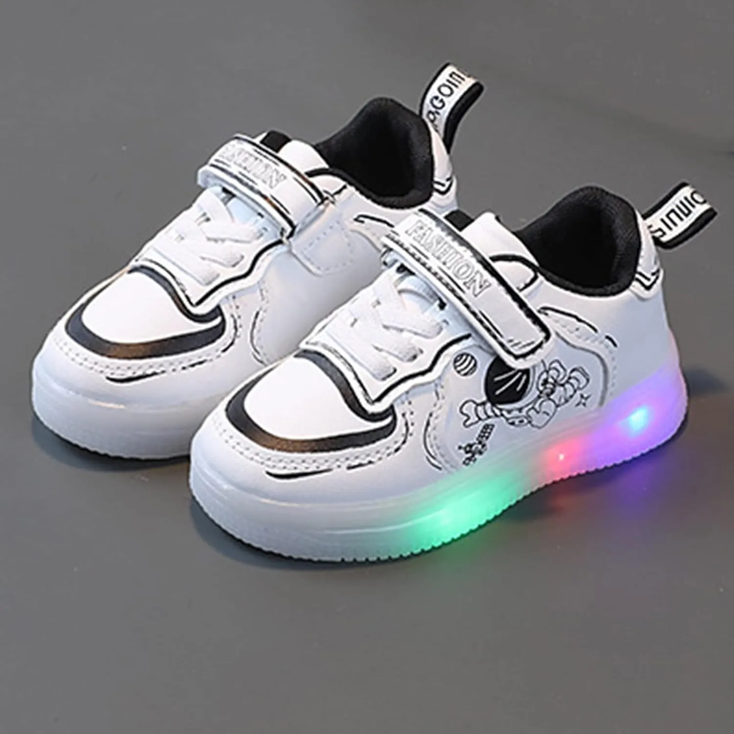 Boys Girls Light Up Shoes LED Cartoon Sport Sneakers for Toddler Kids Non Slip Flat Bottom School Athletic Shoes
