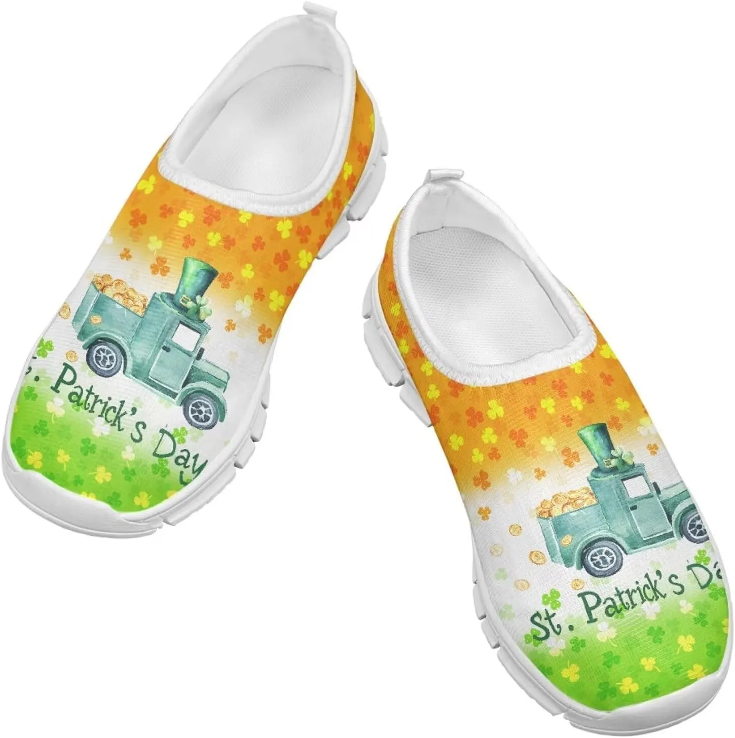 Boys Slip On Shoes Little Kids Tennis Shoes St. Patrick's Day Shoes