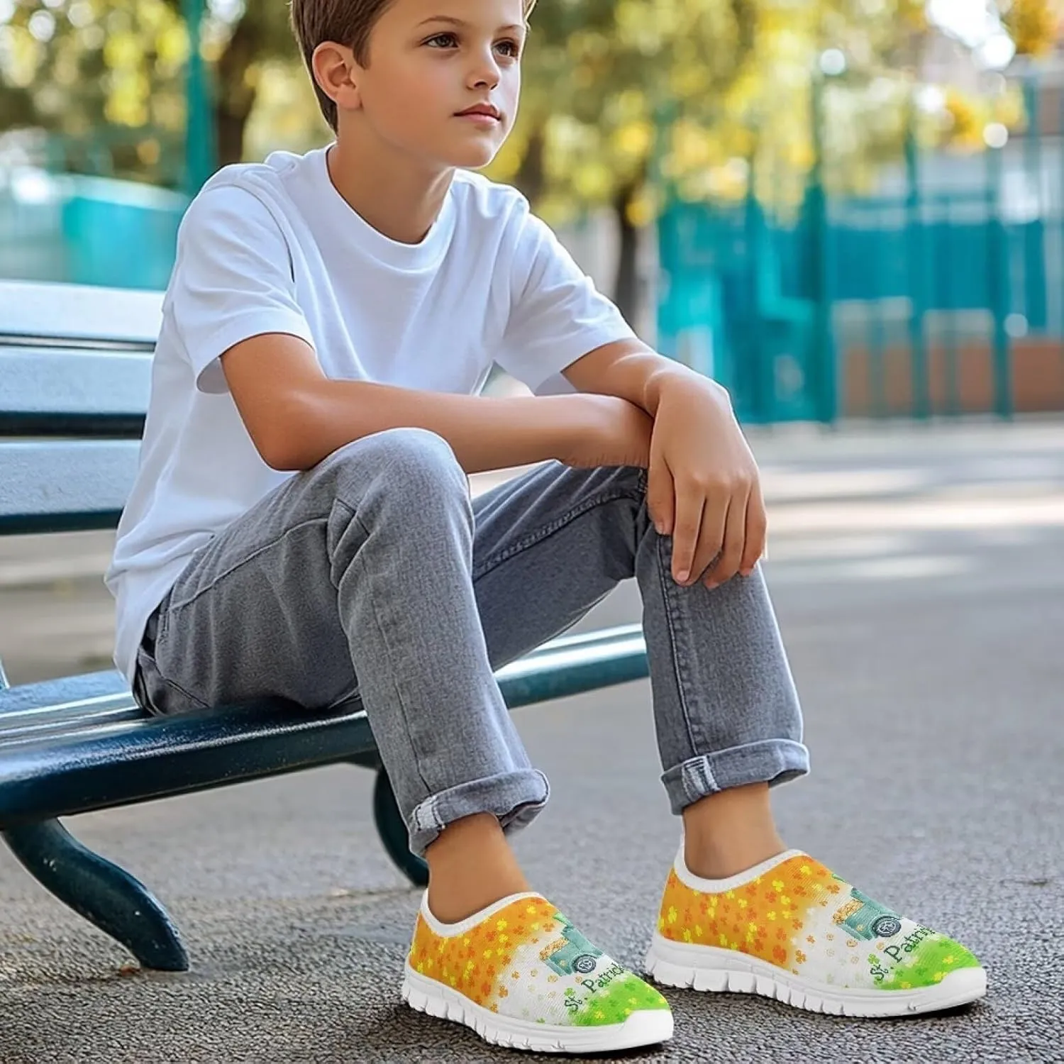 Boys Slip On Shoes Little Kids Tennis Shoes St. Patrick's Day Shoes