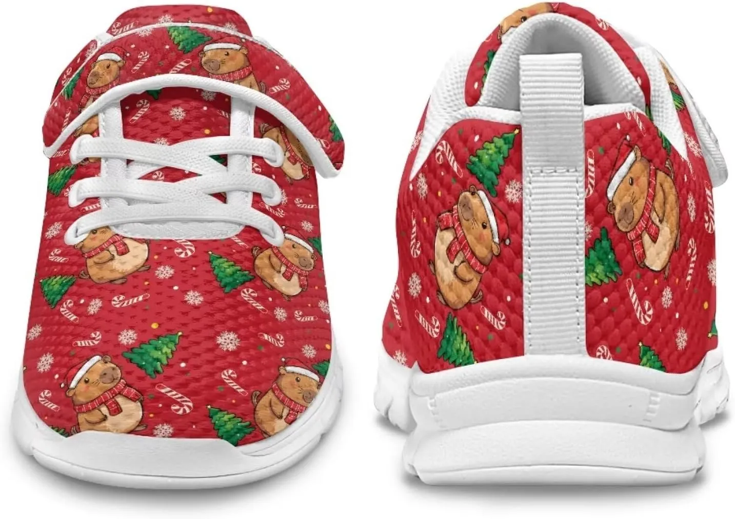 Christmas Sneakers Slip on Shoes for Kids Girls Boys Walking Running