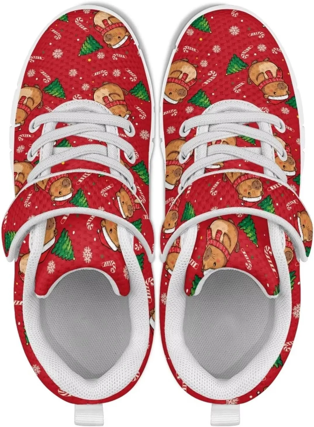 Christmas Sneakers Slip on Shoes for Kids Girls Boys Walking Running