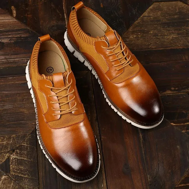 Comfortable Leather Breathable Sneakers - Men's Casual Shoes KZ255