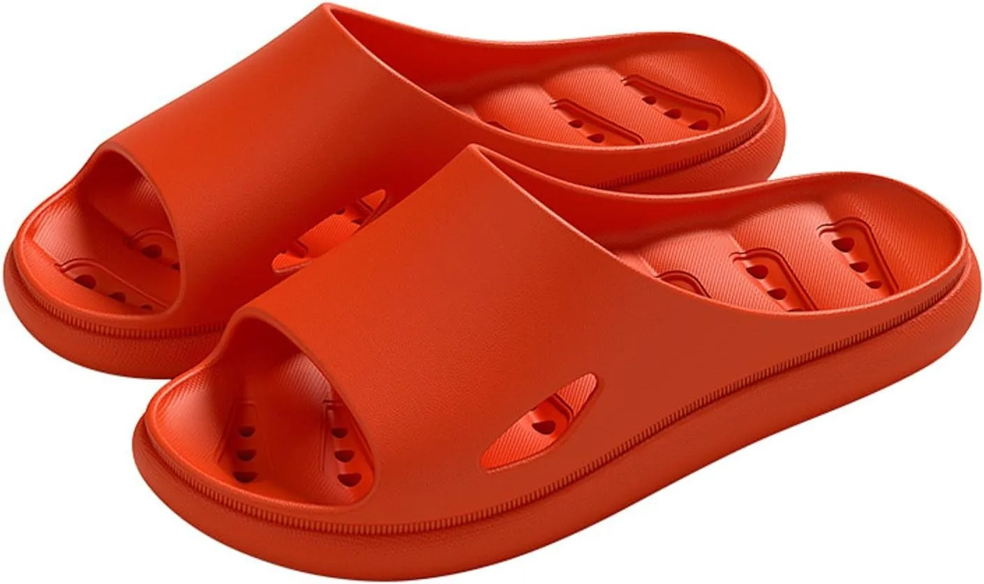 Couples Arch Support Pillow Slippers Hollow Quick Drying Shower Slides Soft Thick Soled Cloud Slippers