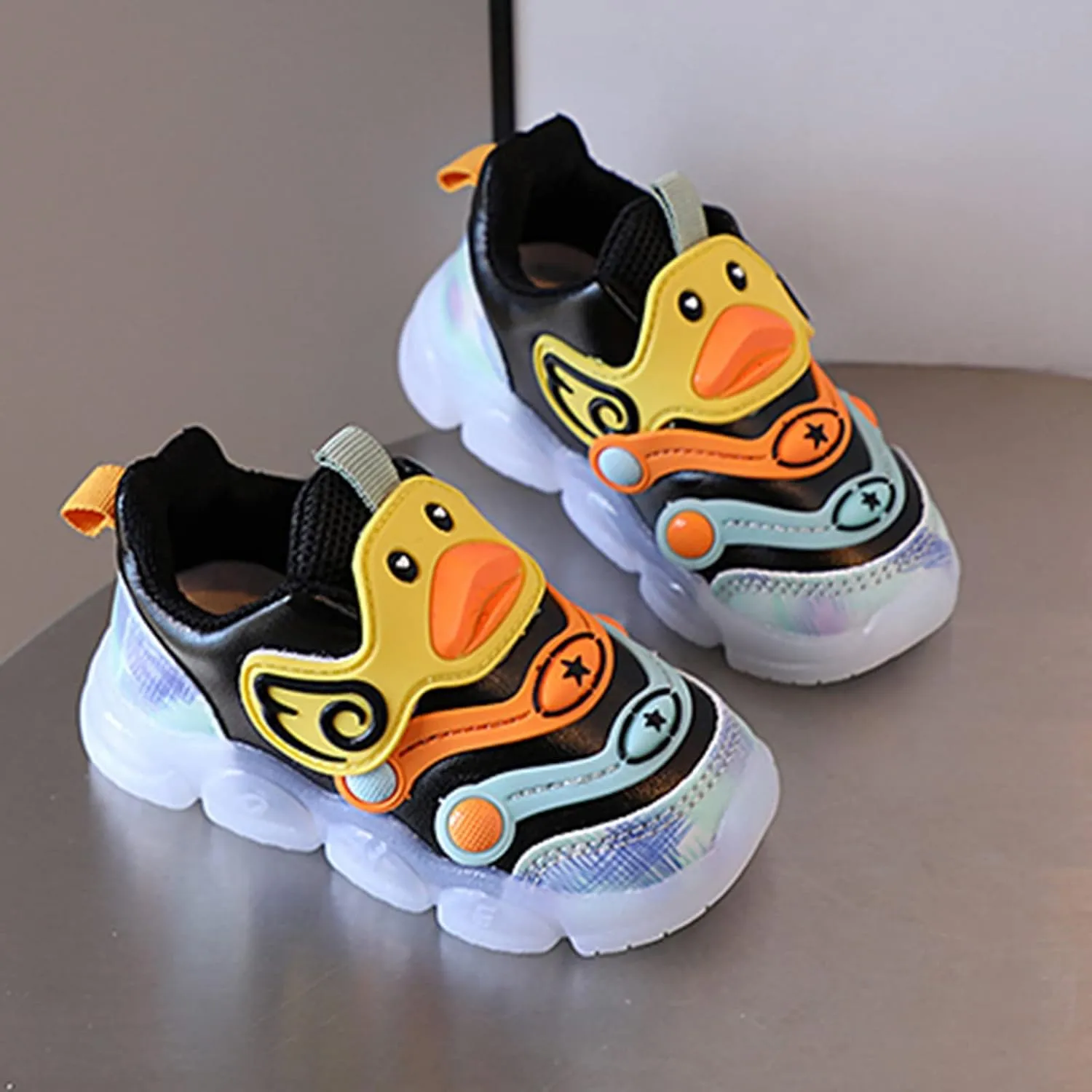 Cute Cartoon Animal Light Up Shoes for Kids Toddler Unisex Lightweight Breathable Flashing Running Sneakers