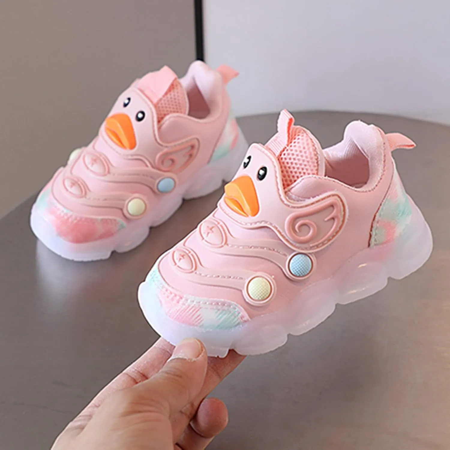 Cute Cartoon Animal Light Up Shoes for Kids Toddler Unisex Lightweight Breathable Flashing Running Sneakers