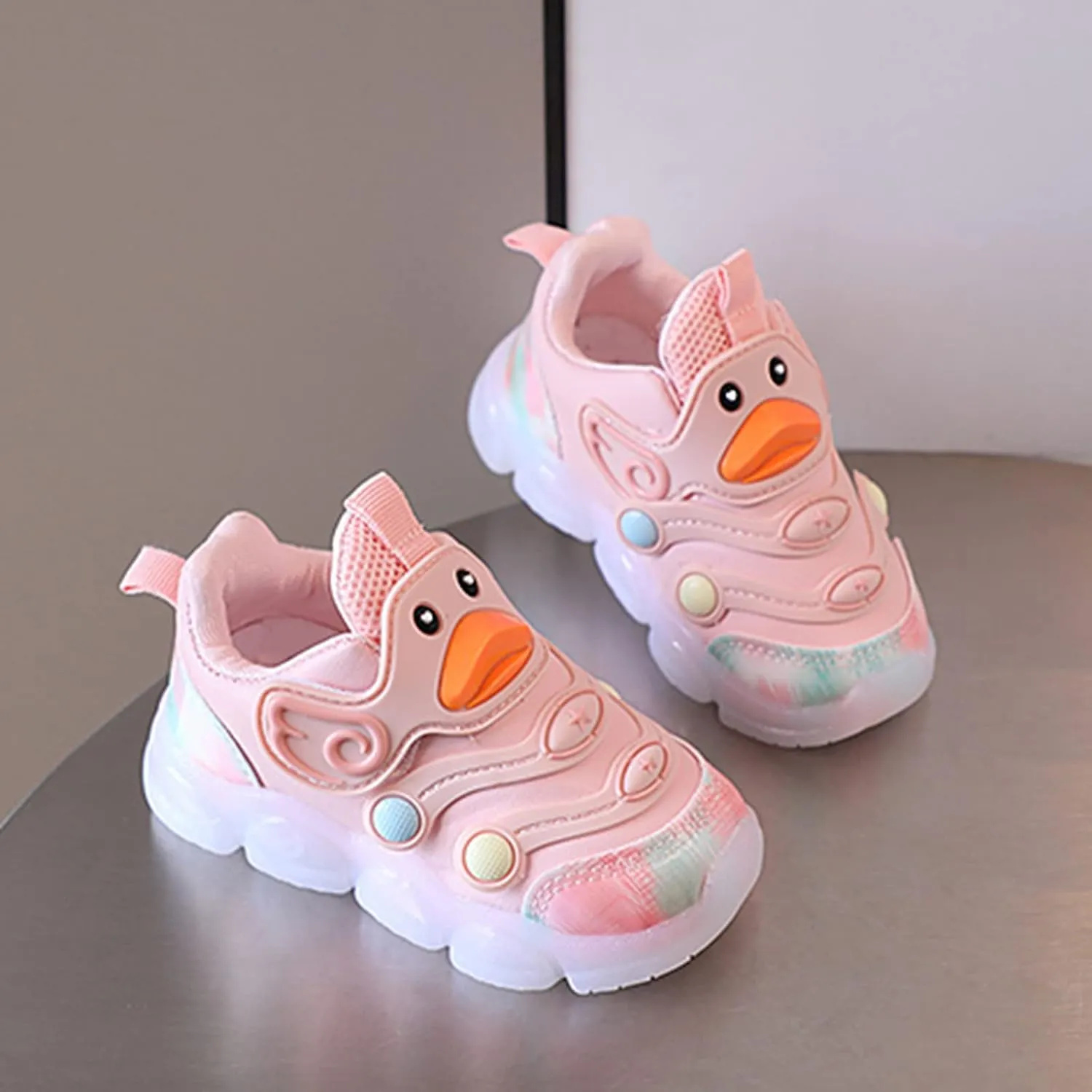 Cute Cartoon Animal Light Up Shoes for Kids Toddler Unisex Lightweight Breathable Flashing Running Sneakers