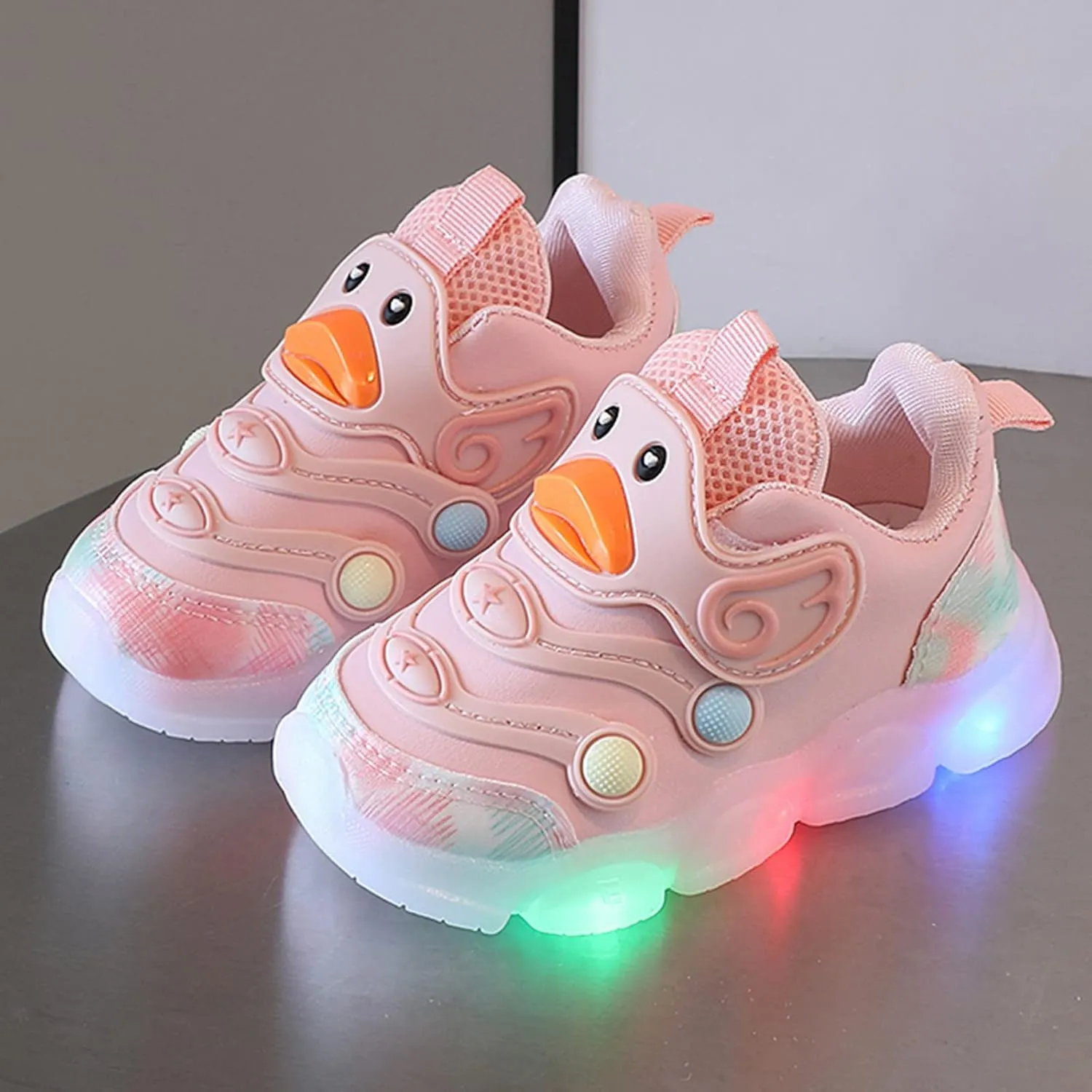 Cute Cartoon Animal Light Up Shoes for Kids Toddler Unisex Lightweight Breathable Flashing Running Sneakers