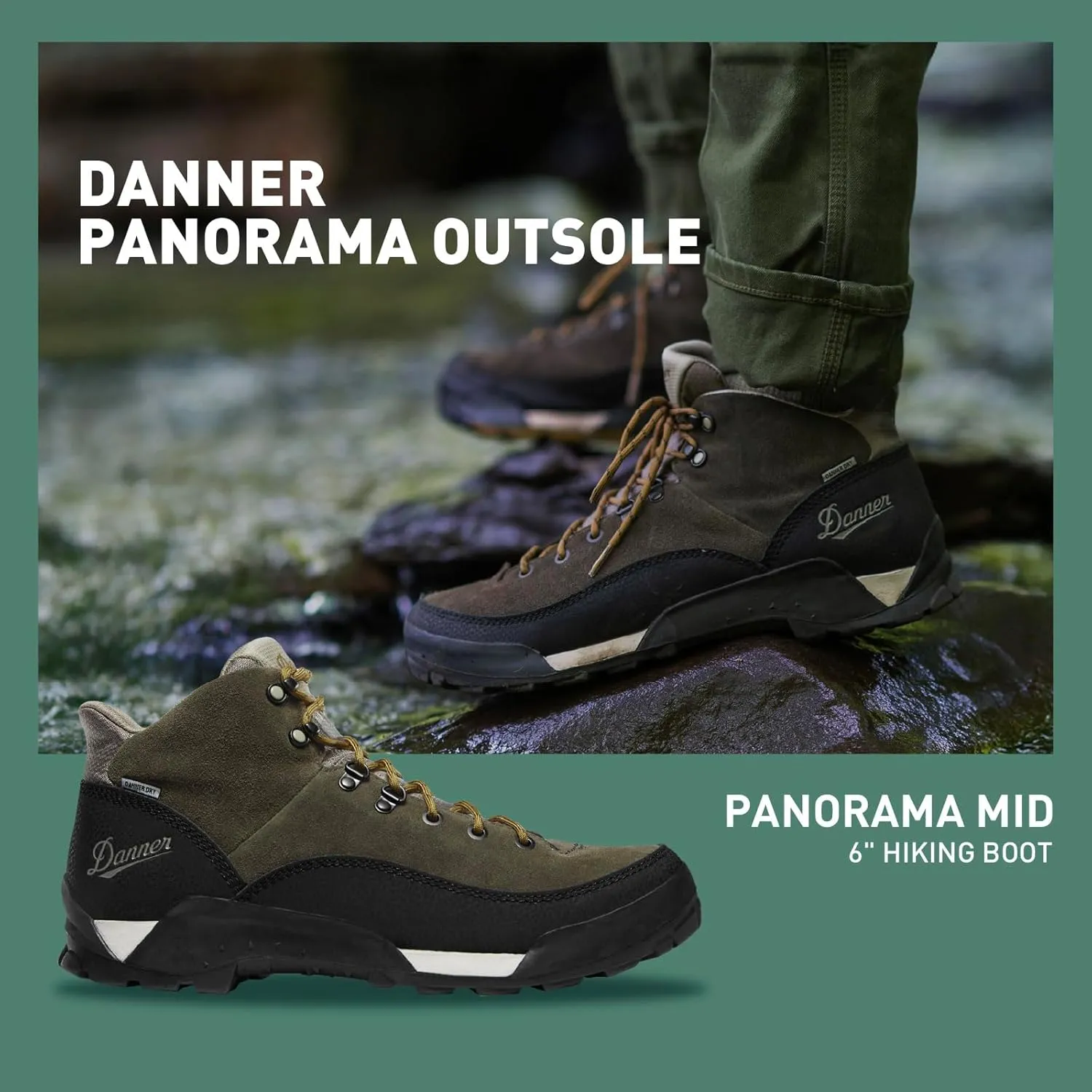 Danner Panorama 6?? Waterproof Hiking Boots for Men with Rich Suede Upper, Breathable Dry Barrier, Comfort Footbed, and Traction Outsole