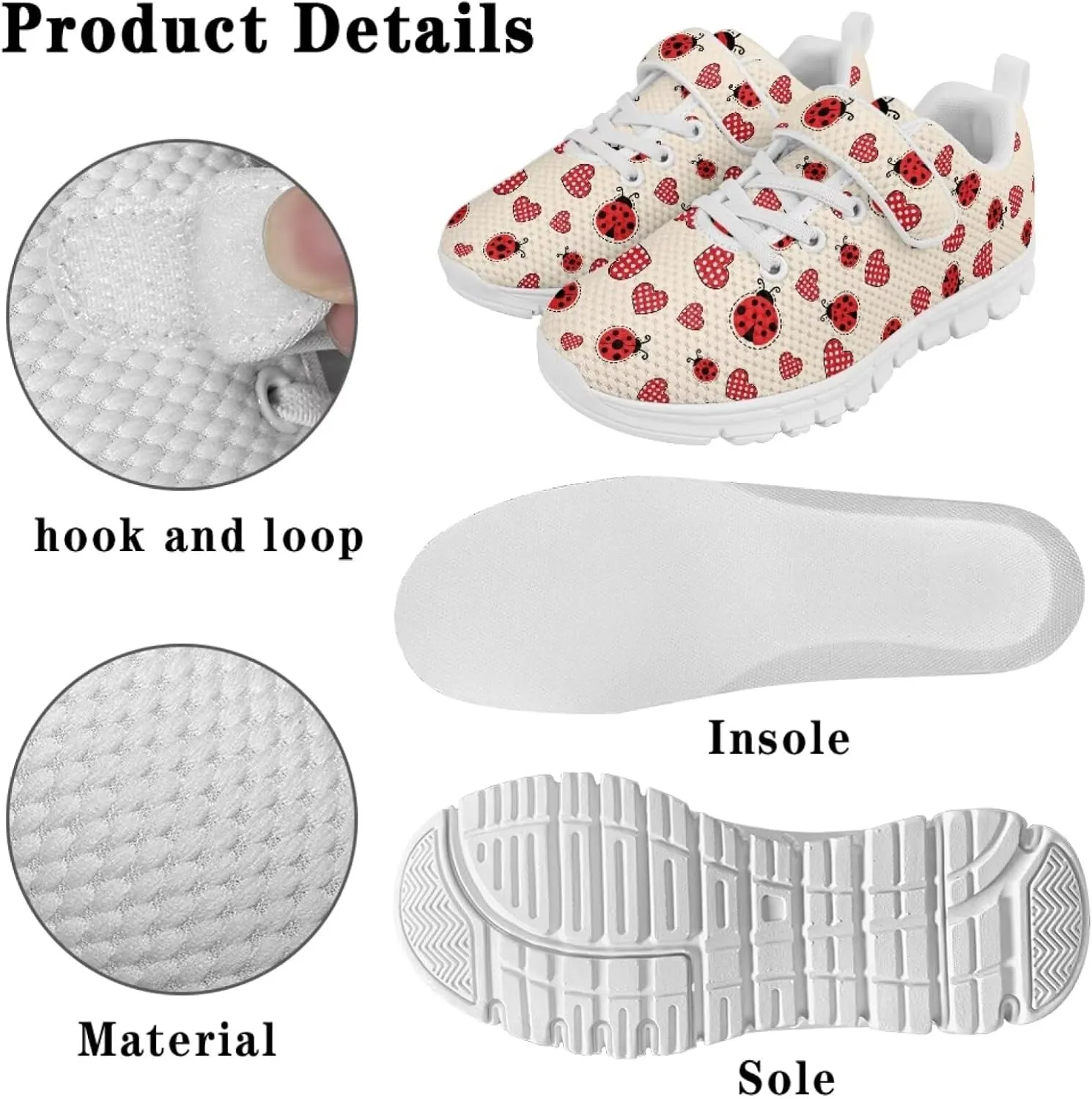 Doojoayie Little Girls Tennis Shoes for School Student Slip On Sneakers Breathable