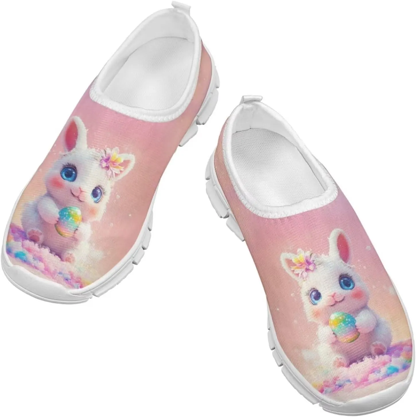 Easter Shoes for Girls Slip On Sneakers Cute Kids Tennis Gym Shoes