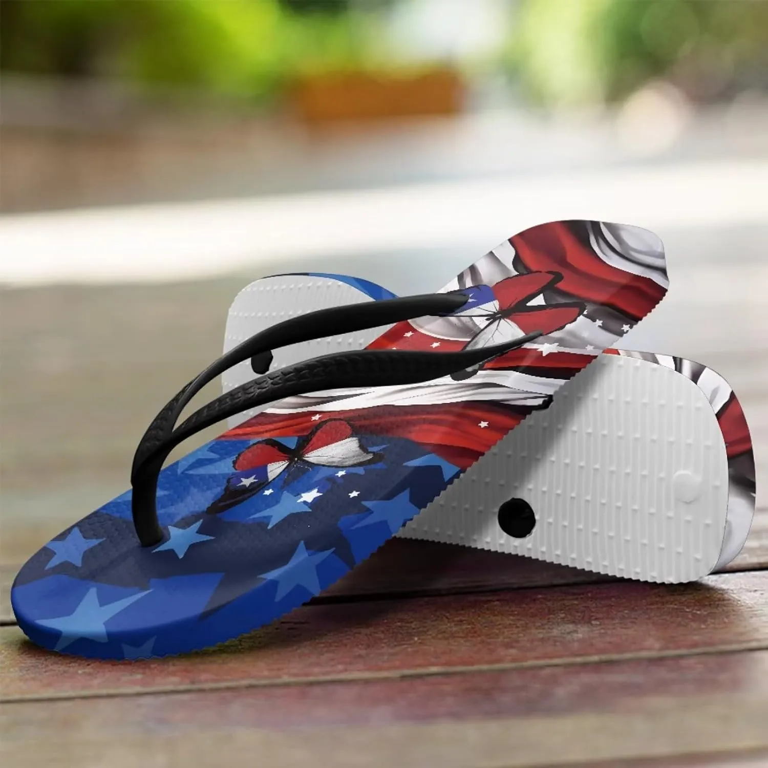 Flag Thong Flip Flops Waterproof Walking Sandal Summer Beach Walking Flip Flop Slippers for Women