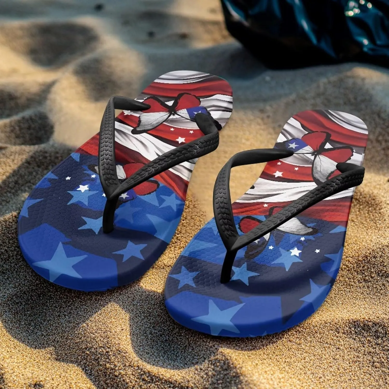 Flag Thong Flip Flops Waterproof Walking Sandal Summer Beach Walking Flip Flop Slippers for Women