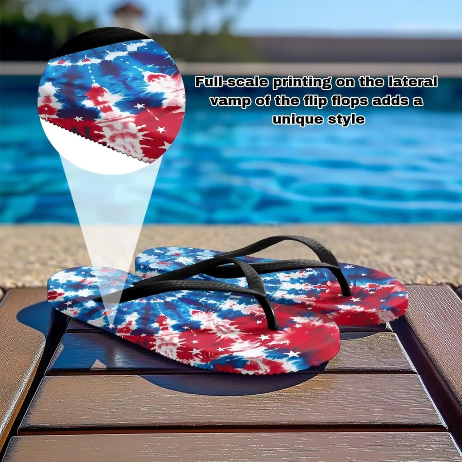 Flag Thong Flip Flops Waterproof Walking Sandal Summer Beach Walking Flip Flop Slippers for Women