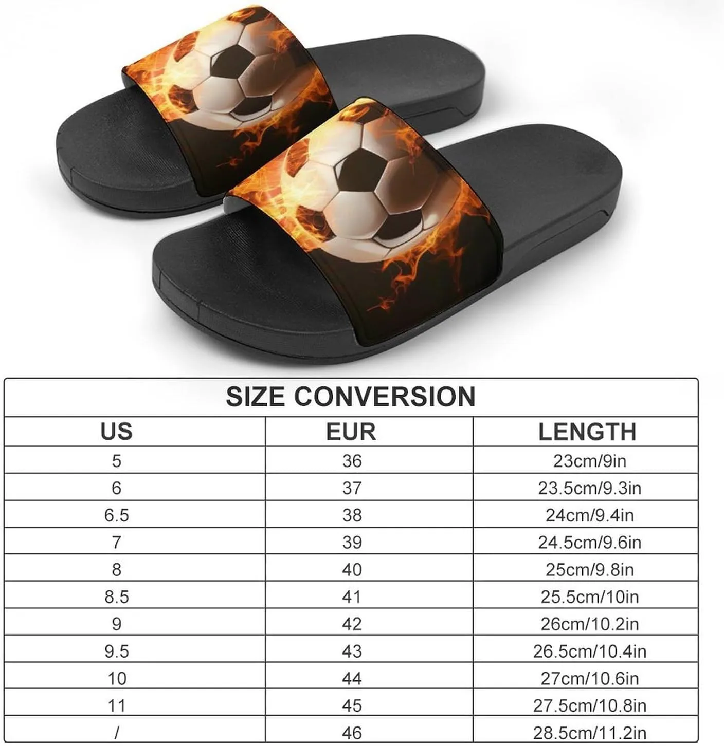 Flaming Football Burning Soccer Sport Fashion Womens And Mens Slippers House Shower Shoes Indoor Outdoor Beach