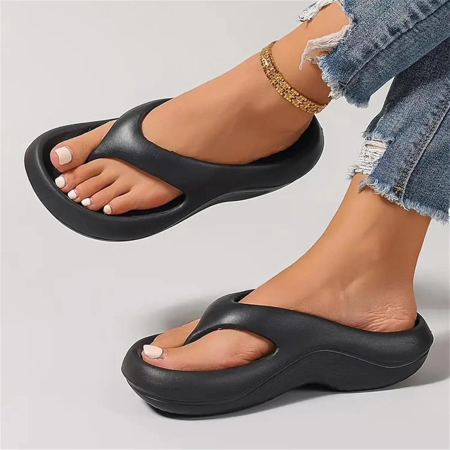 Flip Flops with Arch Support for Women,Pillow Slippers,Pillow Recovery Flip Flops for Women,Plantar Fasciitis Orthopedic Sandals,Pillow Soft Summer Beach Shoes Non-Slip Comfort Lightweight