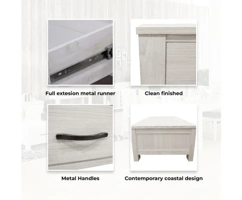 Foxglove Coffee Table 127cm 2 Drawer Solid Mt Ash Timber Wood - White