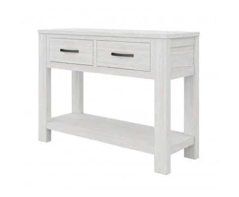 Foxglove Console Hallway Entry Table 110cm Solid Mt Ash Timber Wood - White