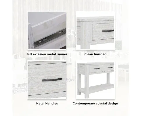 Foxglove Console Hallway Entry Table 110cm Solid Mt Ash Timber Wood - White