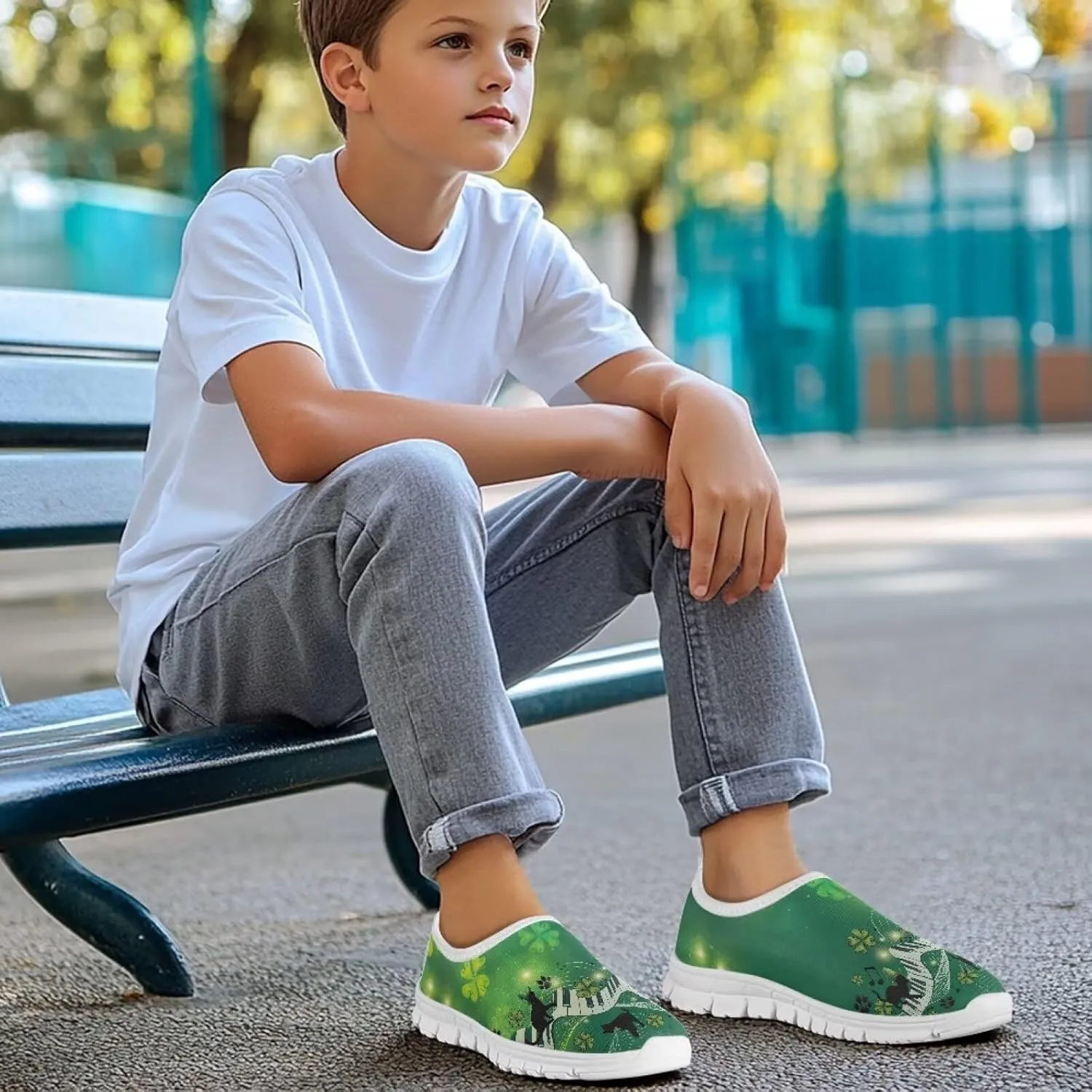 Girls Tennis Shoes Fashion Kids Slip On Running Shoes Breathable Shoes