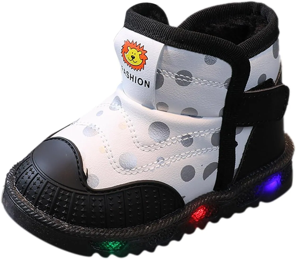 High Top Light Up Toddler Sneakers Boys Girls Cotton Plush Warm Fashion Sneaker Cute Casual Walking Snow Boots