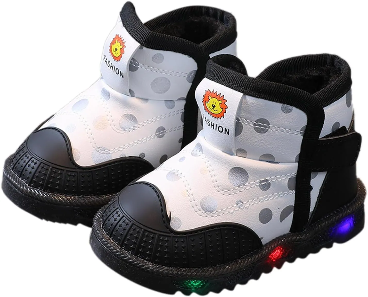 High Top Light Up Toddler Sneakers Boys Girls Cotton Plush Warm Fashion Sneaker Cute Casual Walking Snow Boots