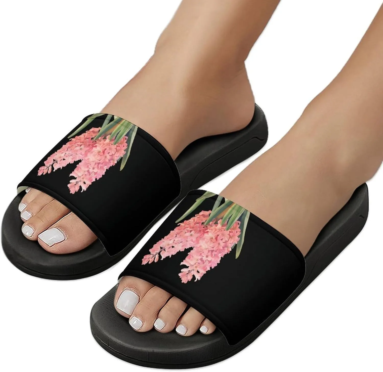 Hyacinth Flower Watercolor Funny Slippers Shower Home House Shoes Non Slip Soft Sole Shoe For Men Women Bathroom