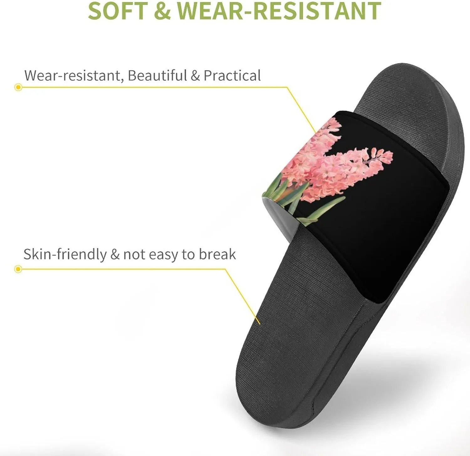 Hyacinth Flower Watercolor Funny Slippers Shower Home House Shoes Non Slip Soft Sole Shoe For Men Women Bathroom