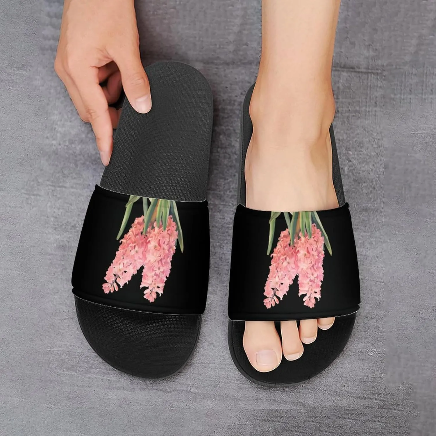 Hyacinth Flower Watercolor Funny Slippers Shower Home House Shoes Non Slip Soft Sole Shoe For Men Women Bathroom