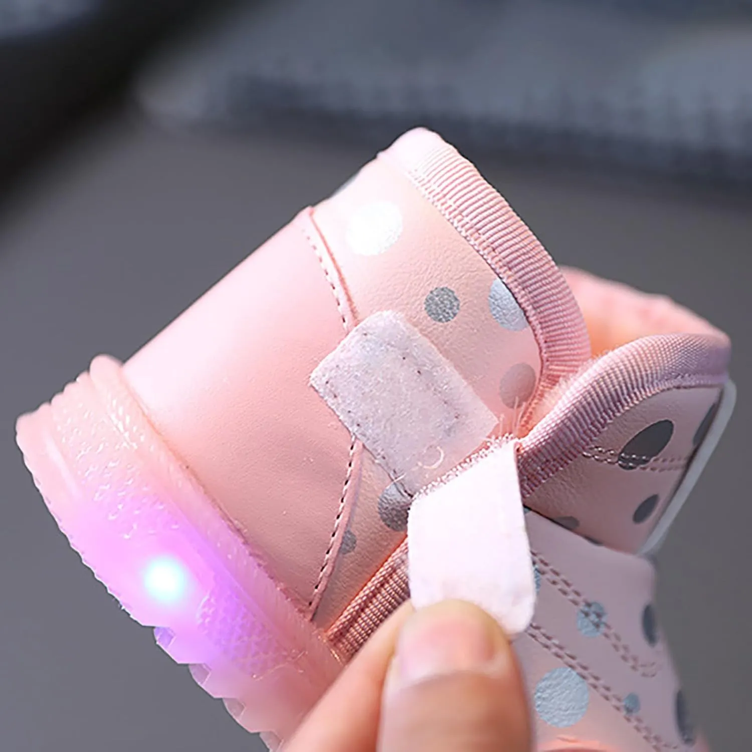 Infant Boys Girls High Top Luminous Boots Toddler Prewalker Warm Cozy Fleece Boots Kids Non-Slip Walking Shoes