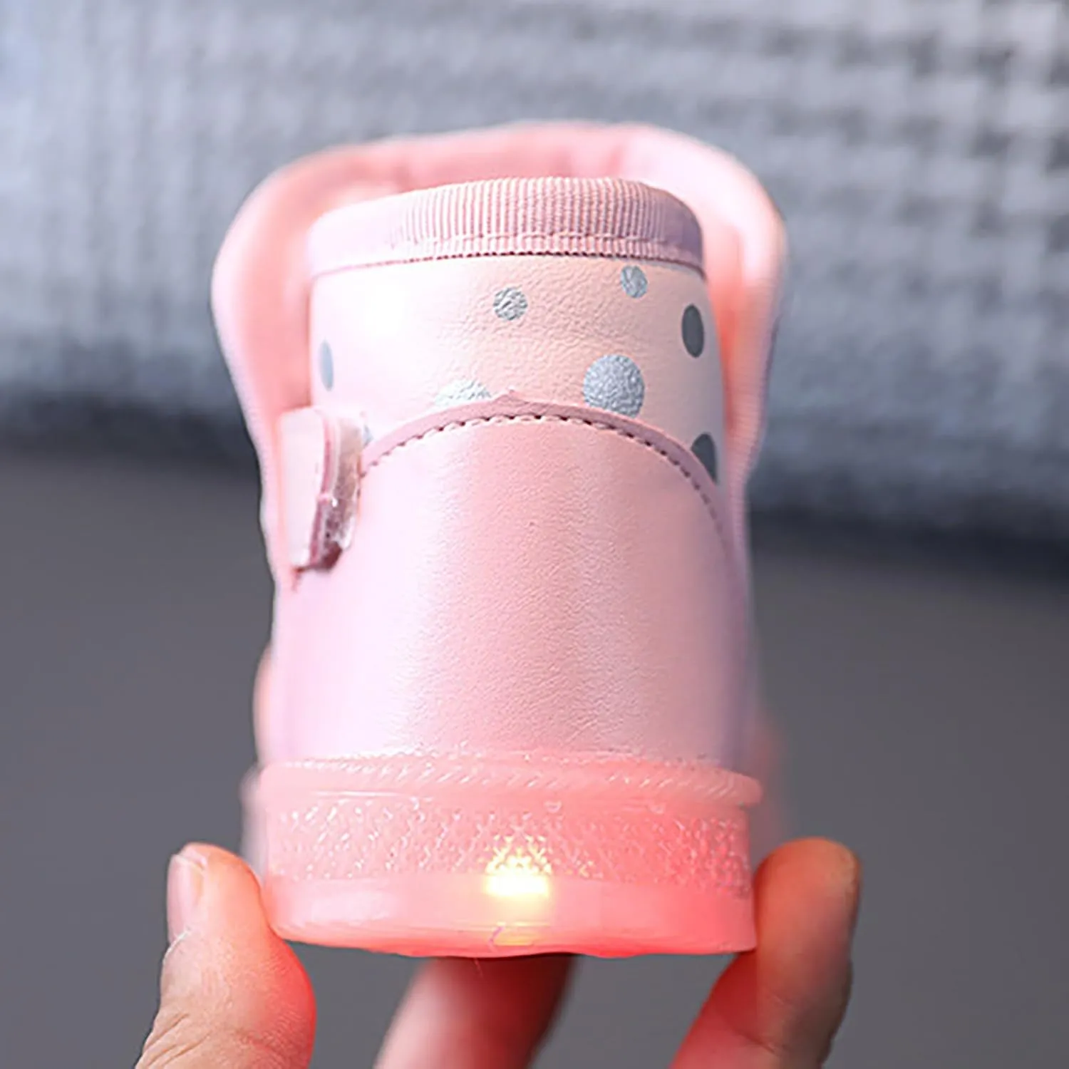 Infant Boys Girls High Top Luminous Boots Toddler Prewalker Warm Cozy Fleece Boots Kids Non-Slip Walking Shoes
