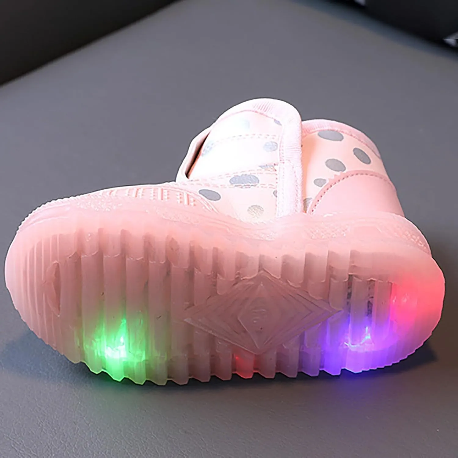 Infant Boys Girls High Top Luminous Boots Toddler Prewalker Warm Cozy Fleece Boots Kids Non-Slip Walking Shoes