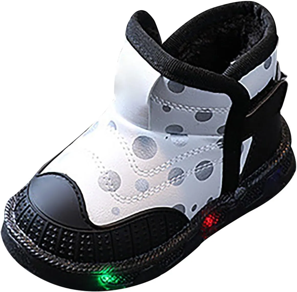 Infant Boys Girls Thicken High Top Luminous Sneakers Fleece Plush Soft Lightweight Light Up Toddler Shoes Girls Size 6