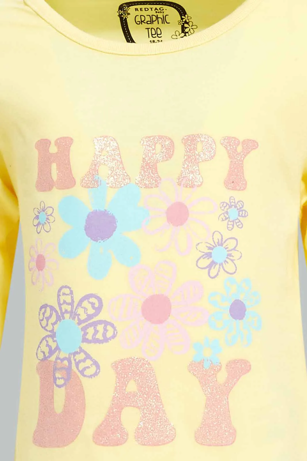Infant Girls Yellow Floral Print T-Shirt