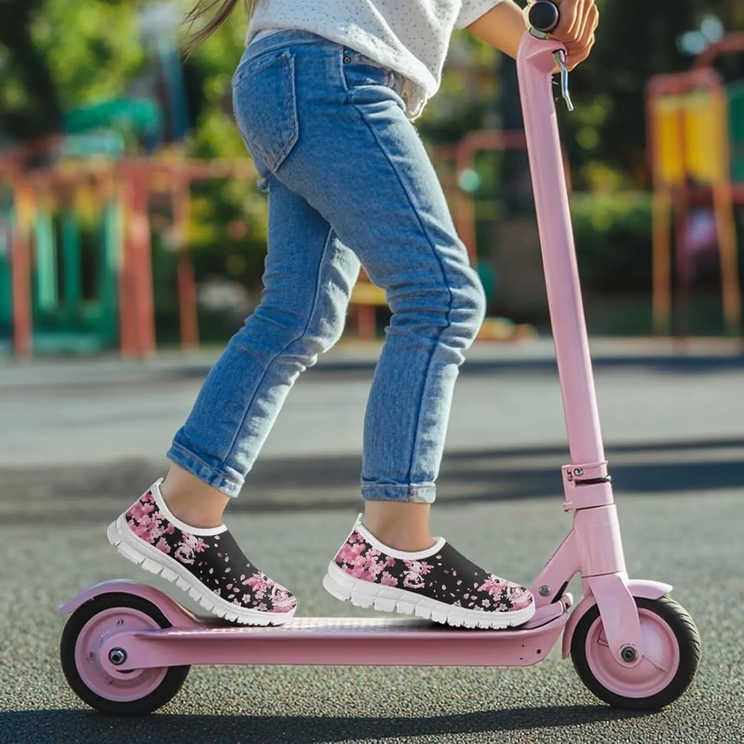 Kids Athletic Shoes Cute Girls Gym Running Slip On Shoes for Girl
