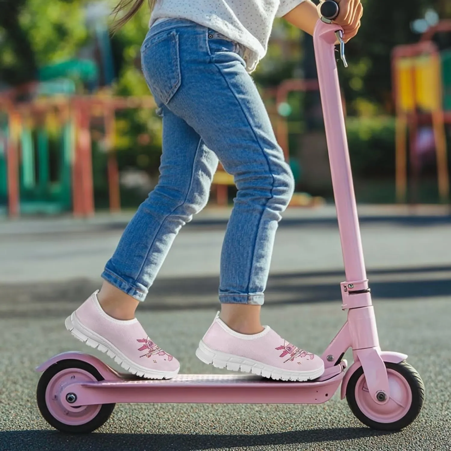 Kids Athletic Shoes Cute Girls Gym Running Slip On Shoes for Girl