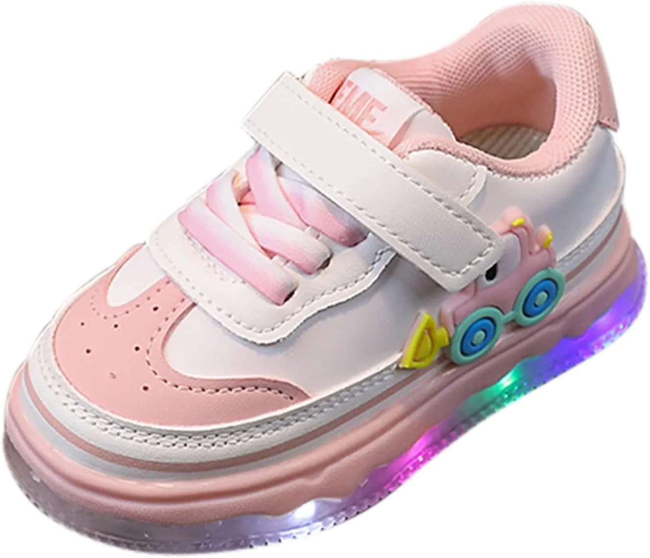 Kids Light Up Flashing Sneakers Lightweight Luminous Shoes Lace-Up Athletic Running Sneakers for Boys Girls Sport