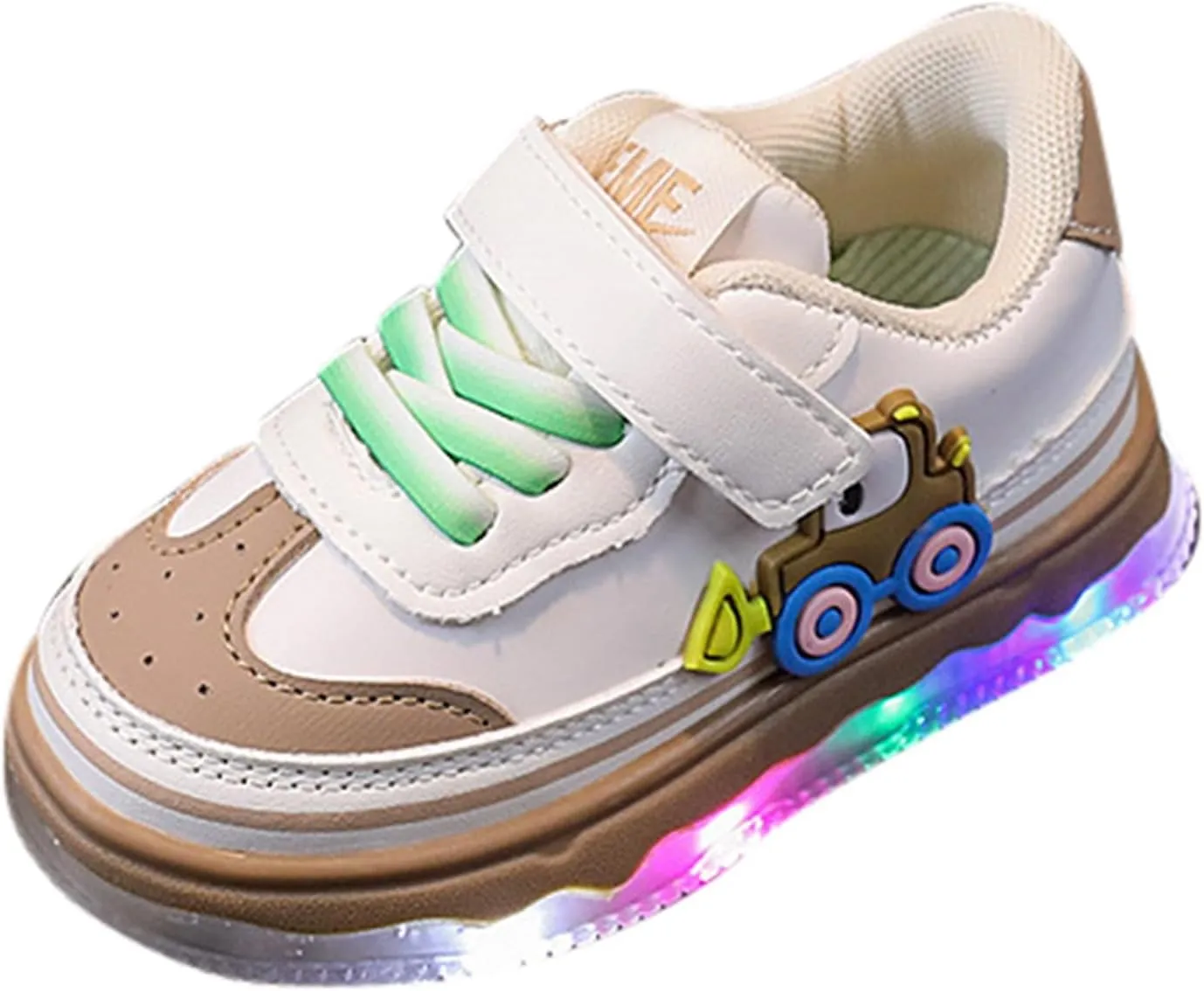 Kids Light Up Flashing Sneakers Lightweight Luminous Shoes Lace-Up Athletic Running Sneakers for Boys Girls Sport
