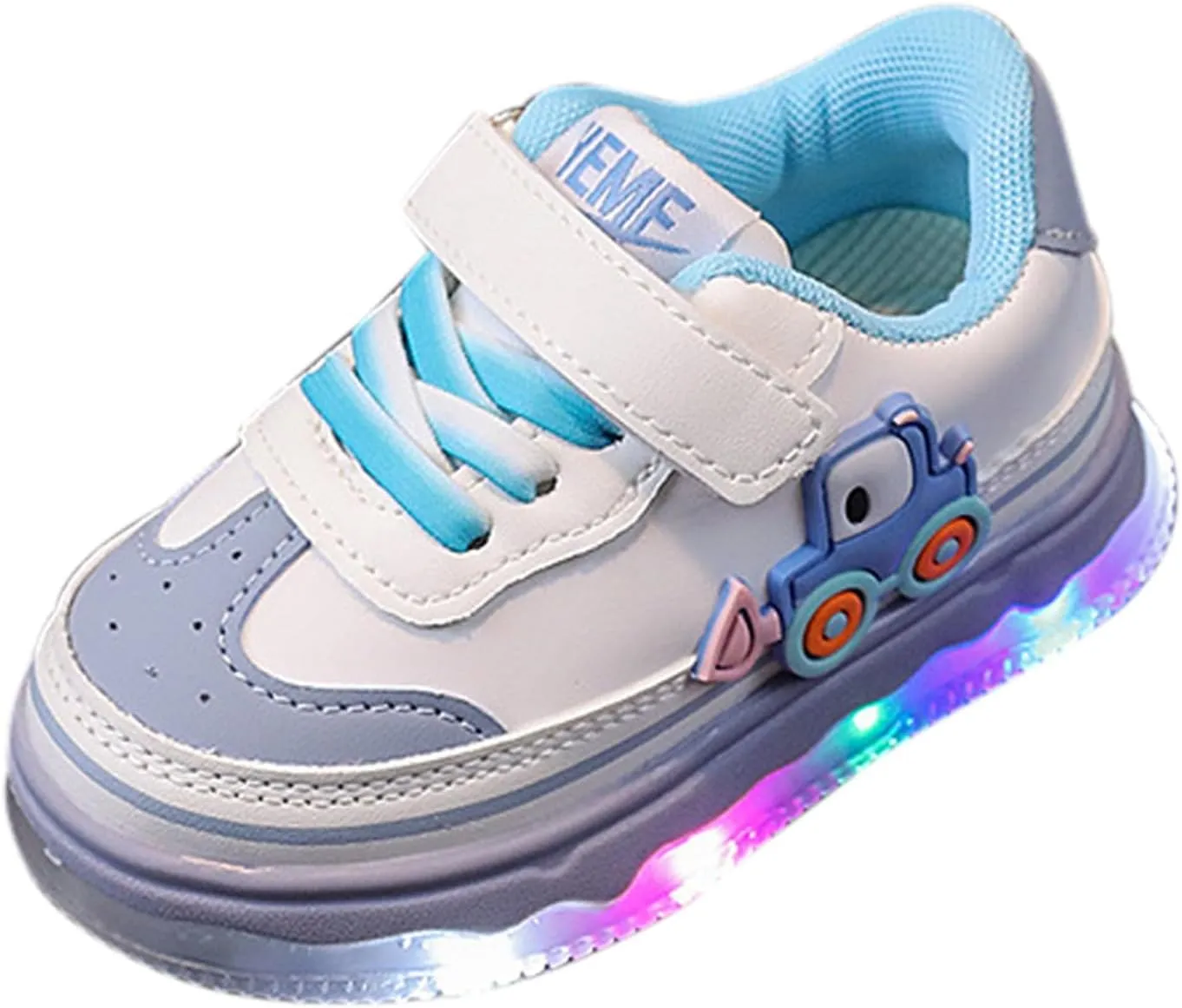 Kids Light Up Flashing Sneakers Lightweight Luminous Shoes Lace-Up Athletic Running Sneakers for Boys Girls Sport