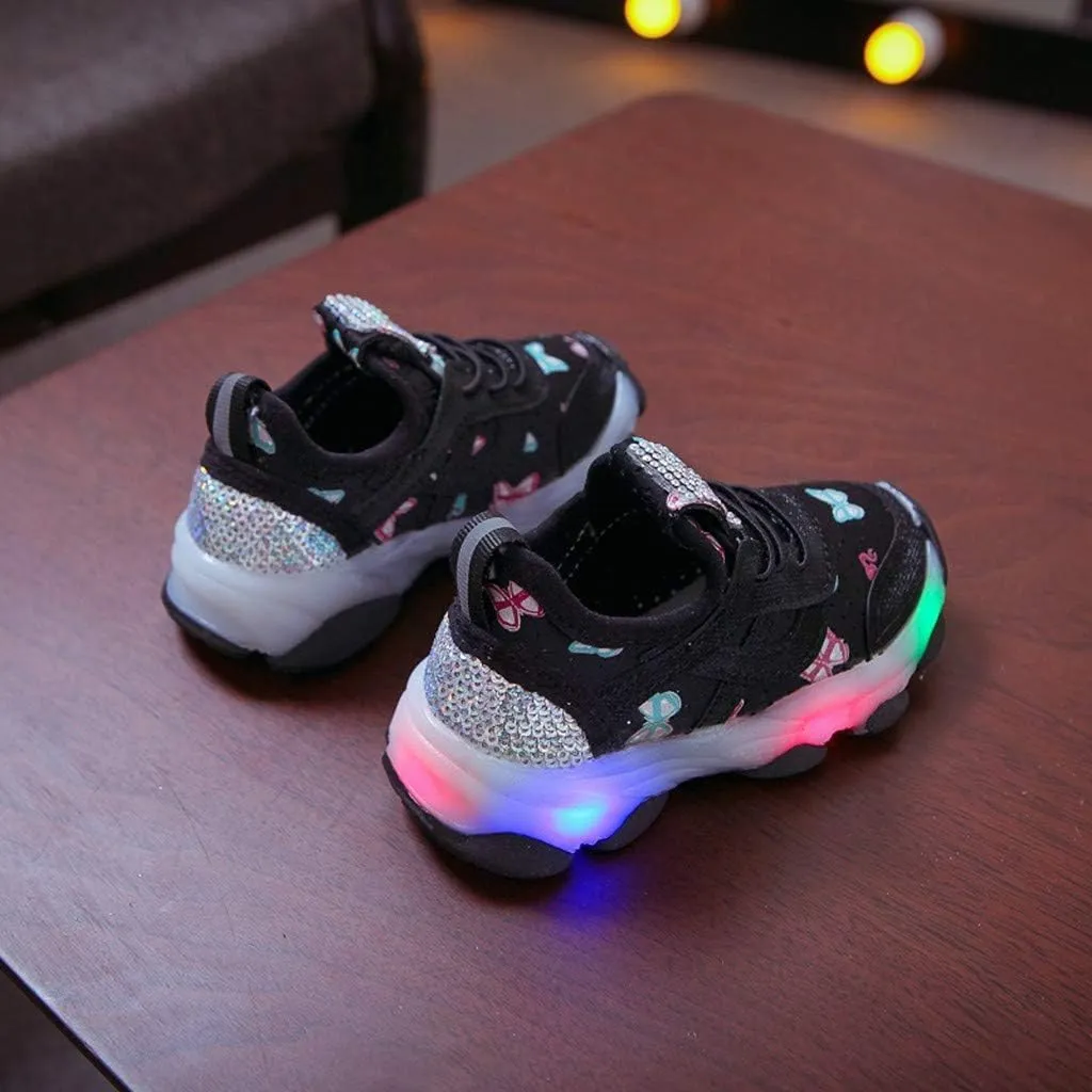 Kids Light Up Shoes Boys Girls LED Sneakers Cute Fashion Flashing Breathable Athletic Running First Walking Shoes