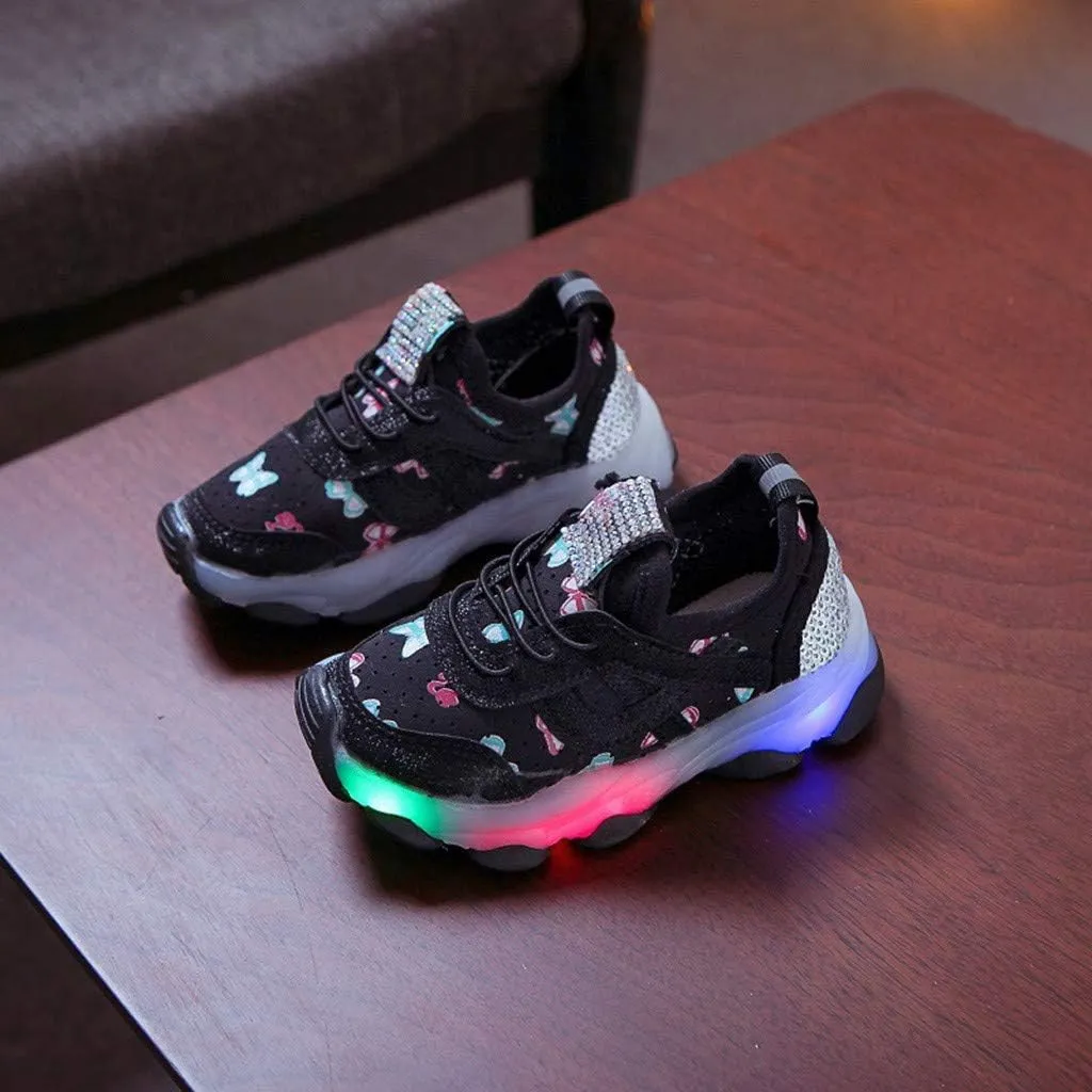 Kids Light Up Shoes Boys Girls LED Sneakers Cute Fashion Flashing Breathable Athletic Running First Walking Shoes