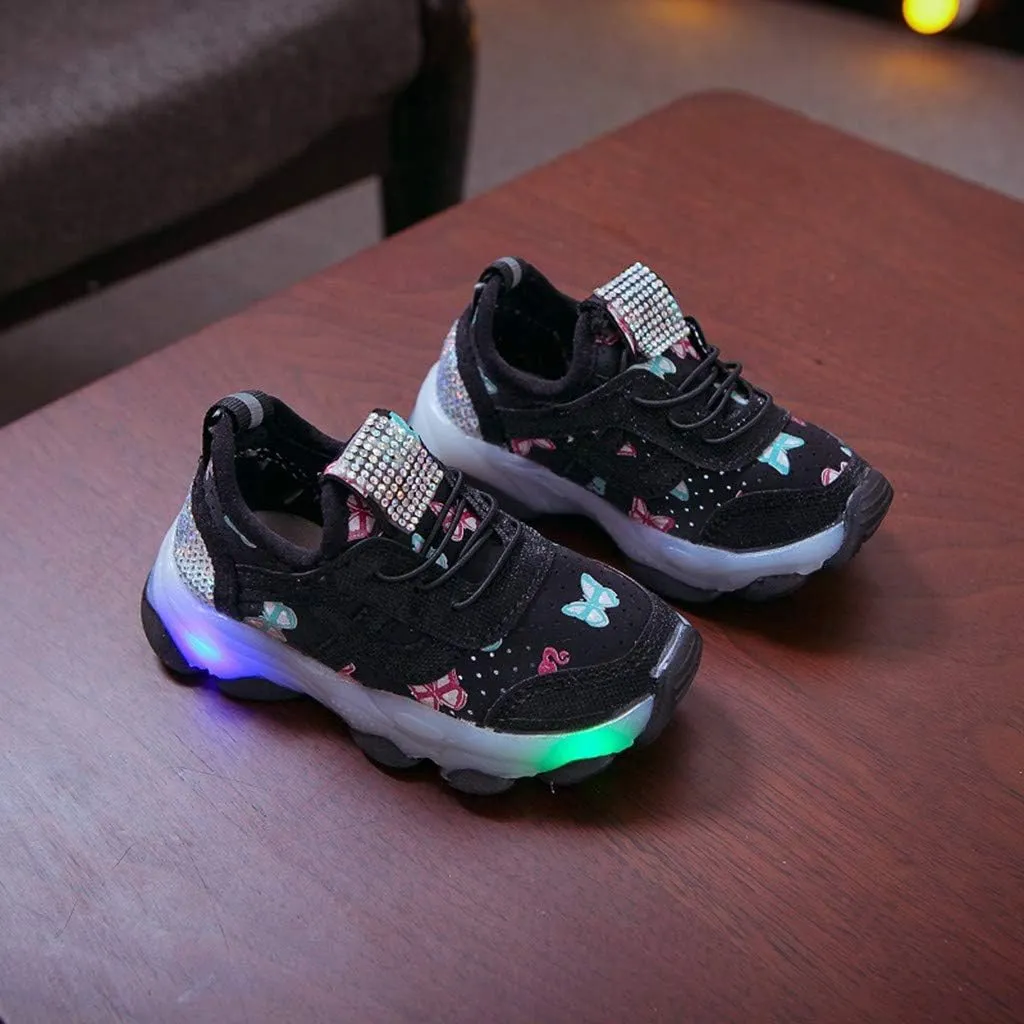 Kids Light Up Shoes Boys Girls LED Sneakers Cute Fashion Flashing Breathable Athletic Running First Walking Shoes