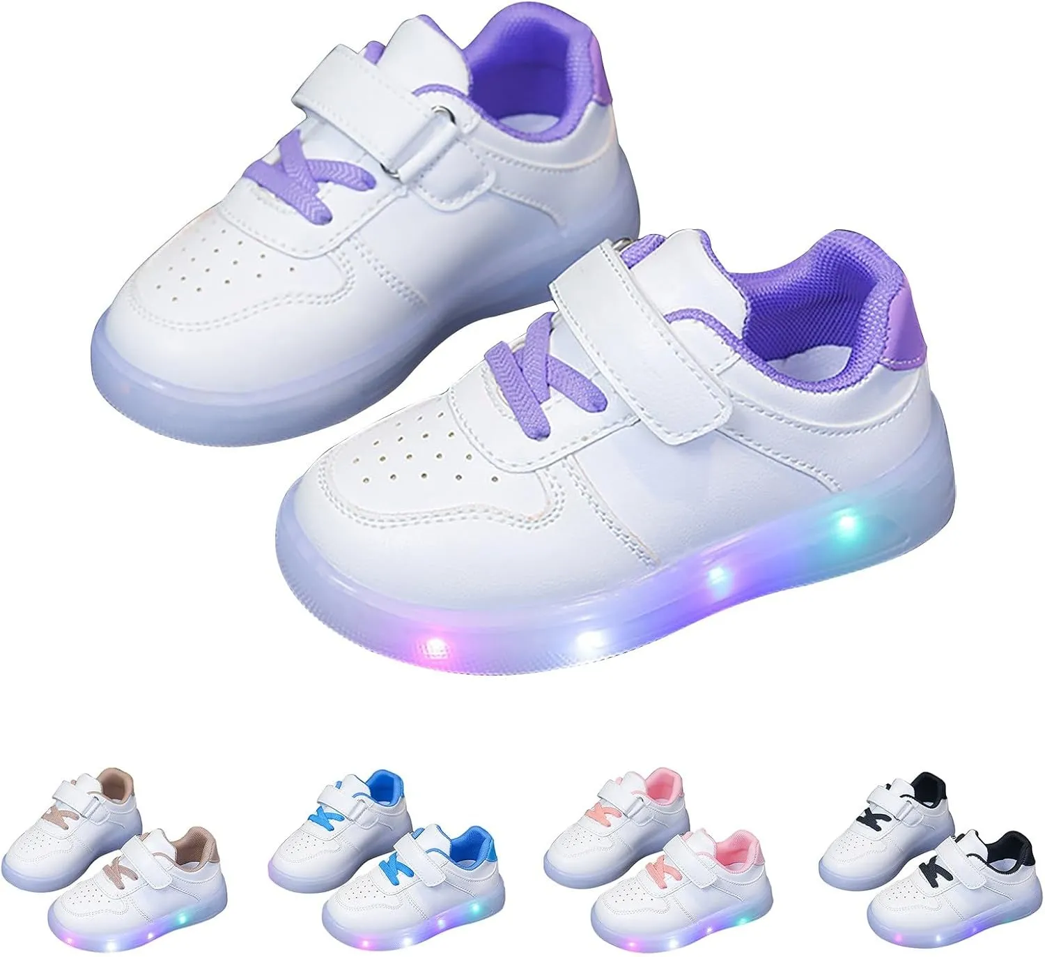 Kids Light Up Sneakers LED Flashing Tennis Shoes for Boys Girls Lightweight Breathable Walking Shoes for Toddler