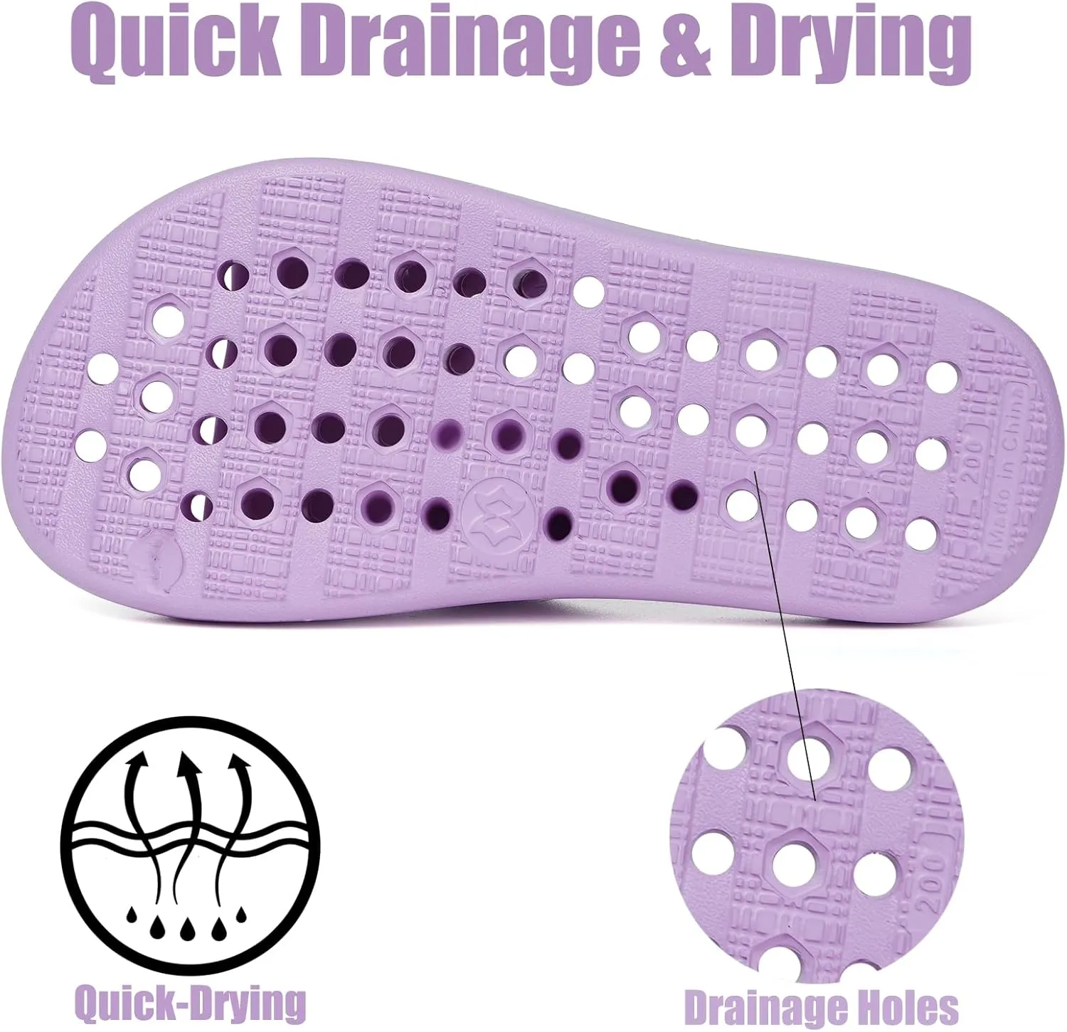 KVbabby Shower Shoes for Kids Massage Pool Slides with Arch Support Quick Drying Boys Girls Beach Sandals Non Slip Summer Bathroom Indoor House Slippers with Drain Holes