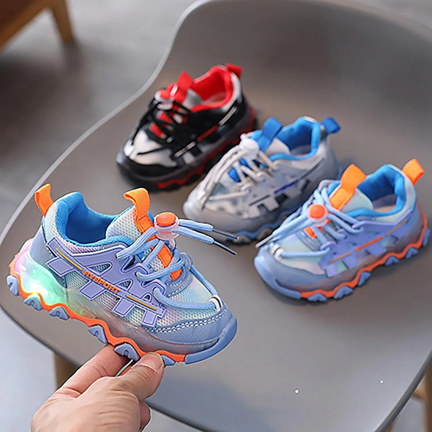 Light Up Shoes for Toddler Boys LED Flashing Lightweight Kids Sneakers Comfortable Lightweight Cute Sneakers