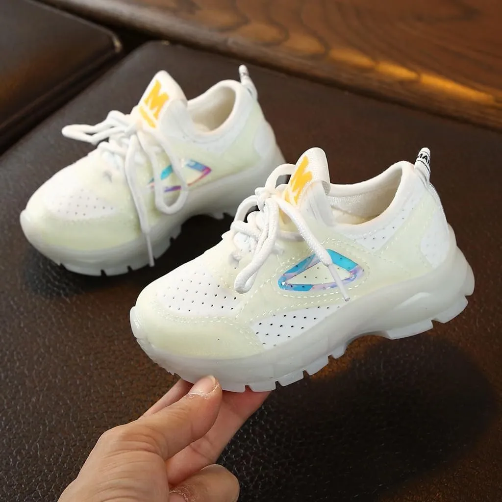 Light Up Sport Shoes for Toddler, Boys Girls LED Flashing Lightweight Sneakers, Kids Comfortable Cute Hiking Shoes