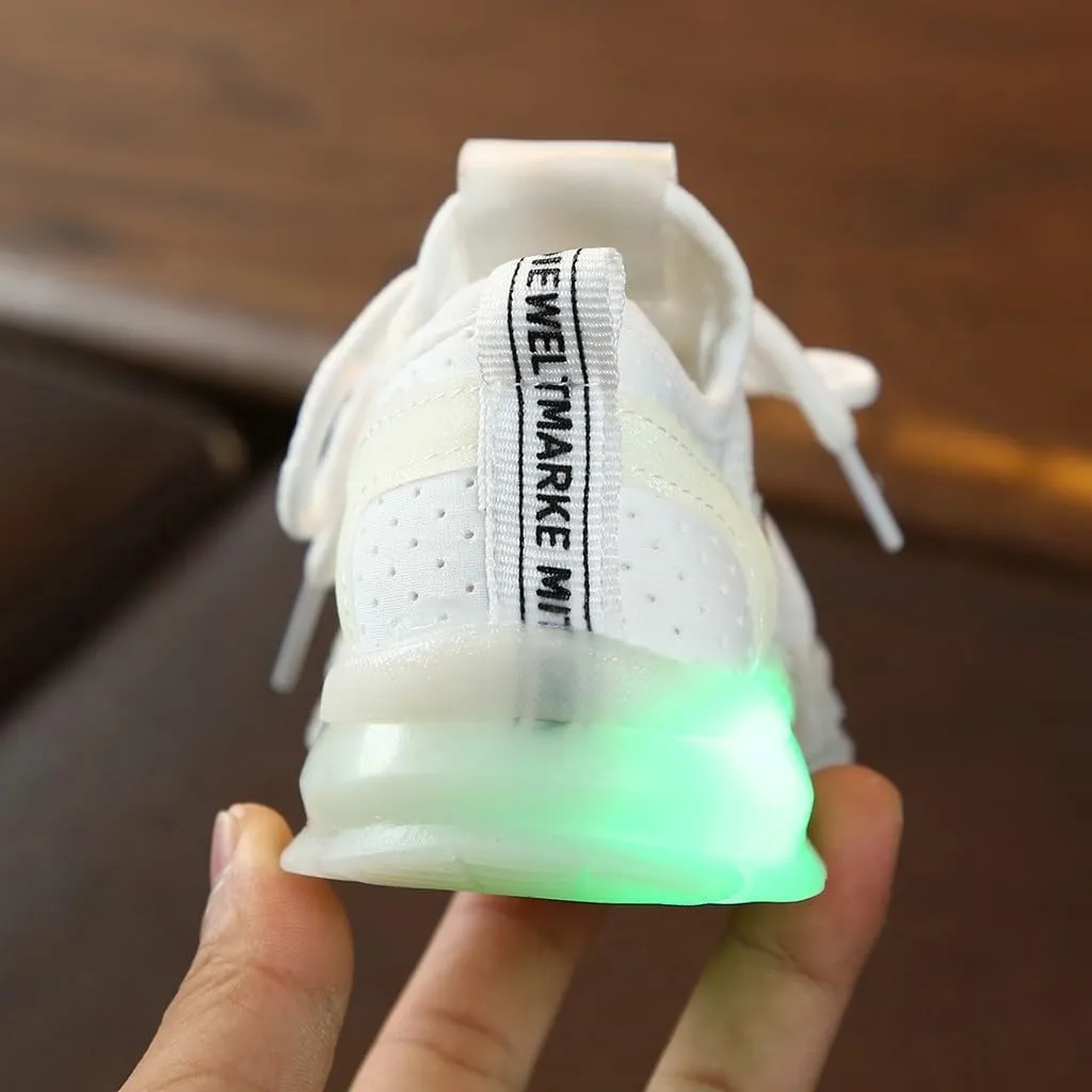 Light Up Sport Shoes for Toddler, Boys Girls LED Flashing Lightweight Sneakers, Kids Comfortable Cute Hiking Shoes