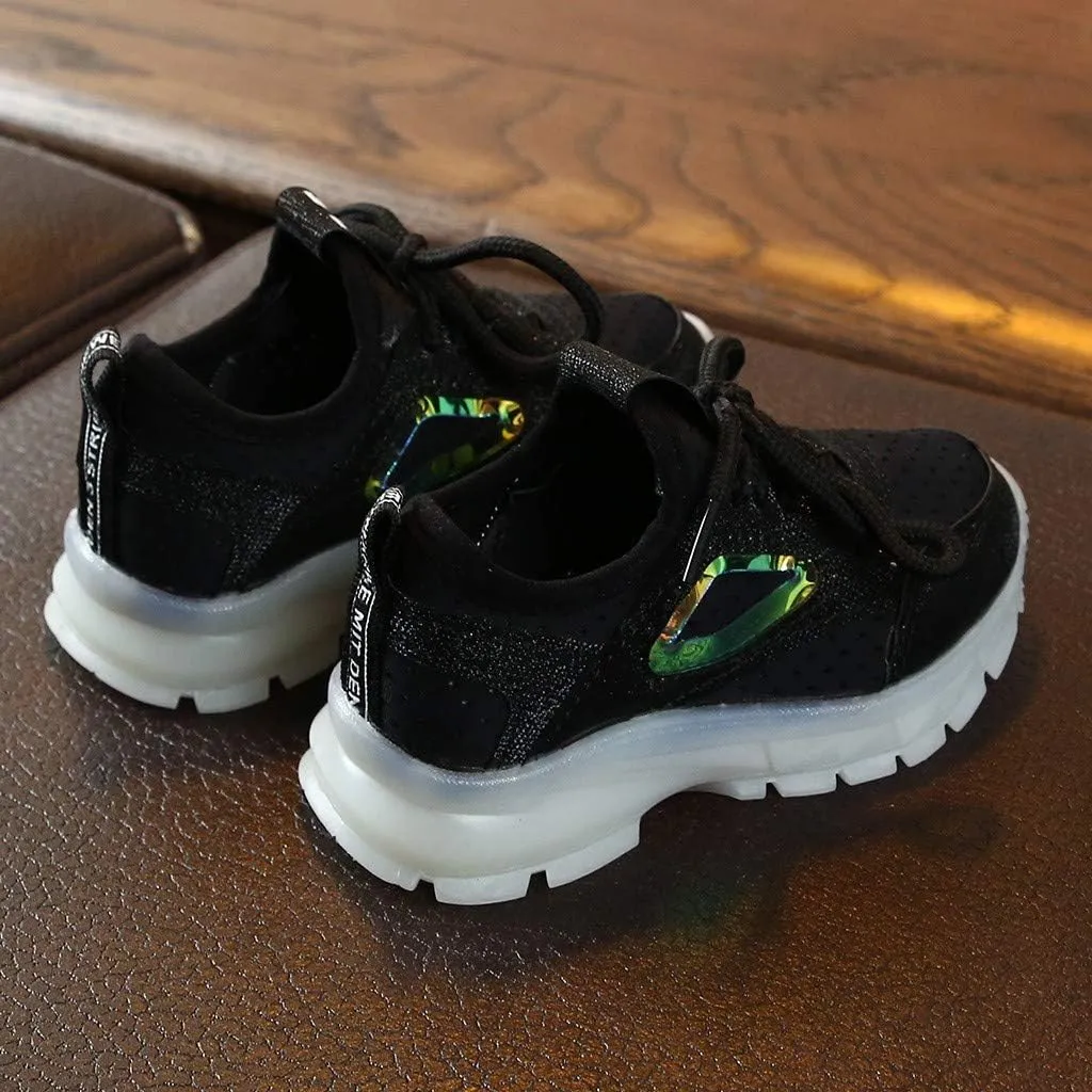 Light Up Sport Shoes for Toddler, Boys Girls LED Flashing Lightweight Sneakers, Kids Comfortable Cute Hiking Shoes